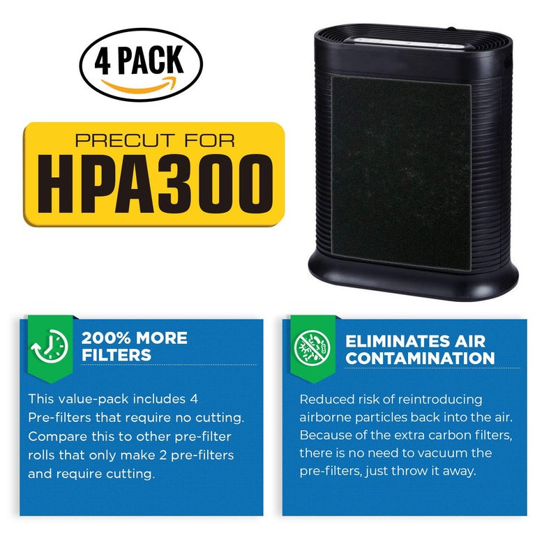 VEVA Precut for HPA300 Premium Carbon Activated Pre Filters 4 Pack Compatible with HW Air Purifier. Precision Fit for Easy Installation by Veva Advanced Filters - Image 2
